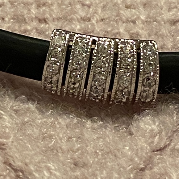 Costume necklace rubber choker CZ pendant slider - Picture 2 of 6